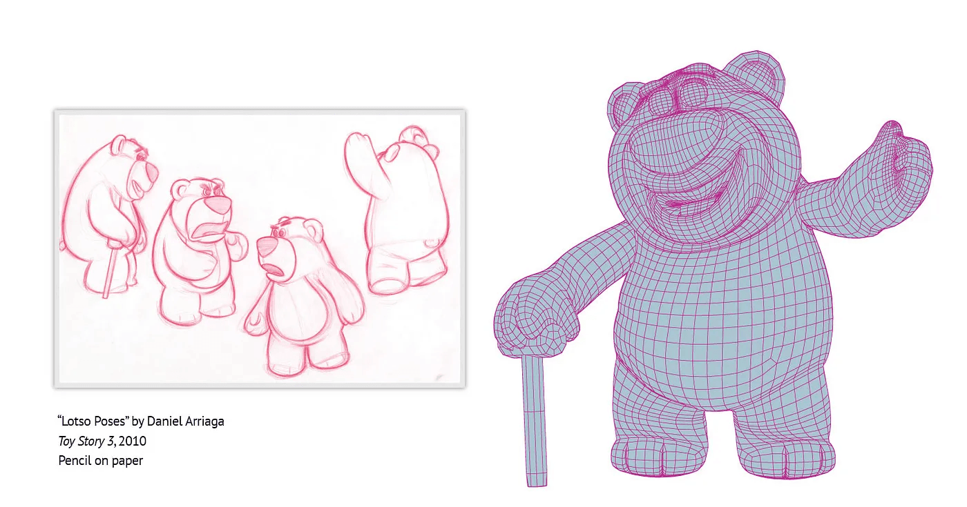 Pixar example from sketches to digital sculpting