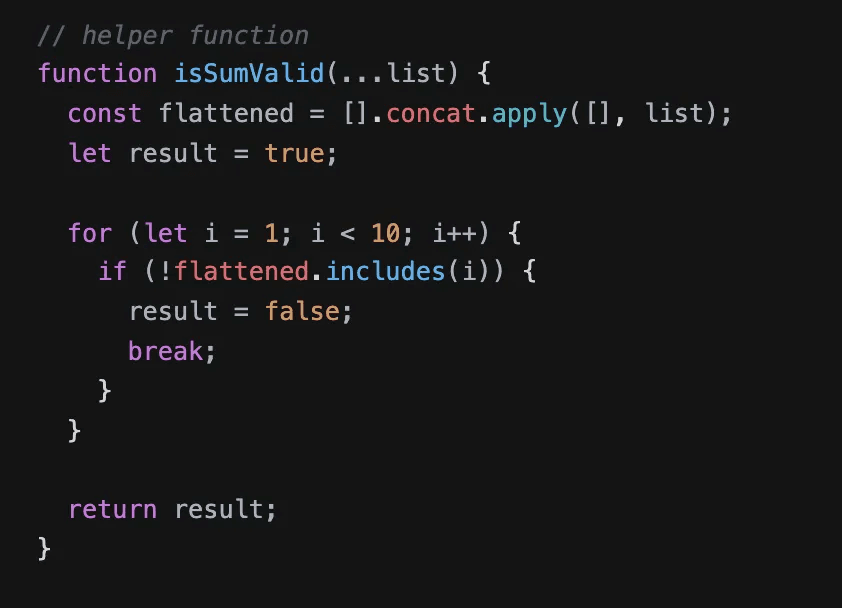 Code that accounts for a sudoku board that does not have each unique number from 1 – 9
